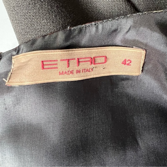 Etro Italy Metallic Floral Wool Silk Dress | IT 42 (US M) - Picture 8 of 11